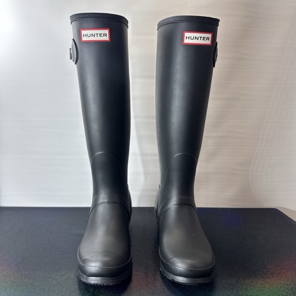 Hunter Boots Women's Size 5M Black Original Tall Rain w/box - Picture 2 of 16